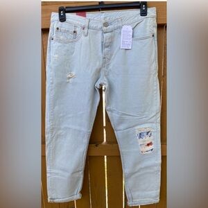Levi’s 501 RARE Junior size29/28 Jeans Brand New with Tags Destructed/Patches